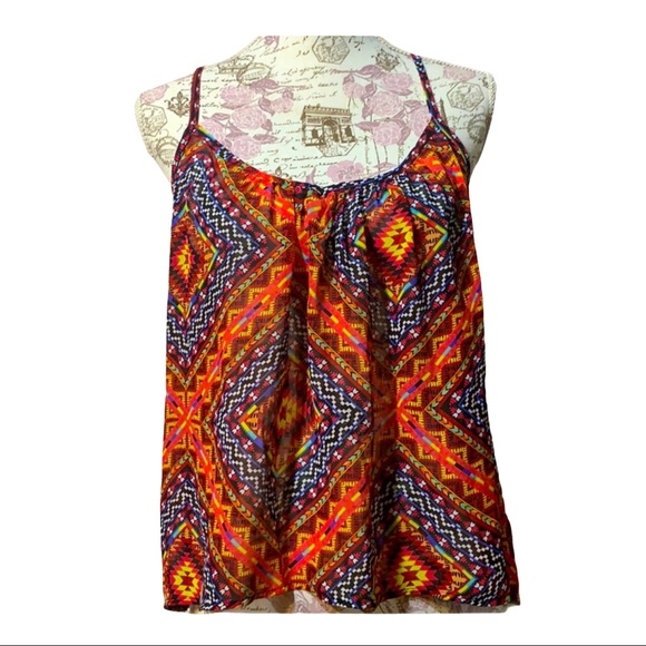 Aztec & Colorful Pattern Tank Top.Open back M